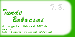 tunde babocsai business card